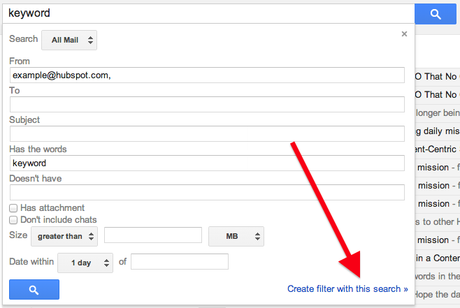 email separator for gmail filters