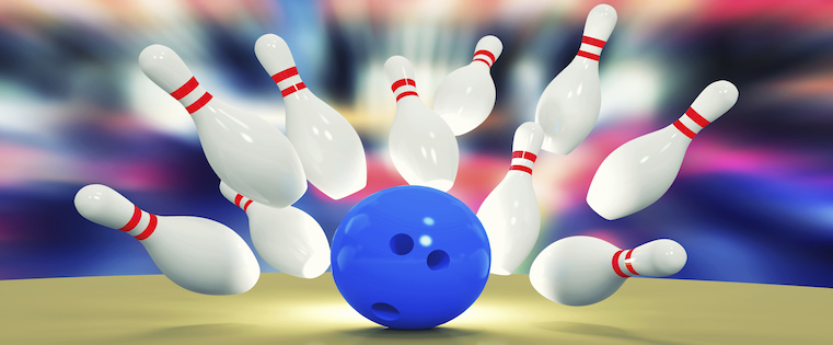 bowling with small ball and straight pins