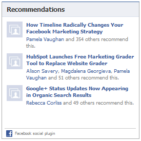 fb recommendations