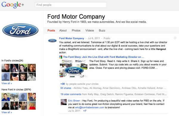 Ford Google+