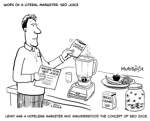 HubSpot SEO Juice Cartoon