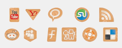 made of wood icon set