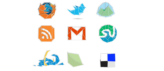 origami icon set