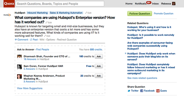 HubSpot on Quora