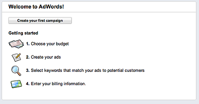google adwords campaign create