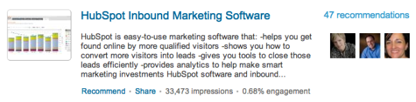 HubSpot Inbound Marketing Software LinkedIn Recommendation