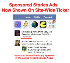 sponsored stories in ticker