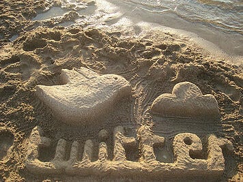 twitter sand sculpture