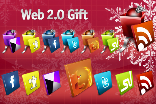 web 20 gift icon set
