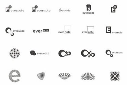 Proceso de diseño de logotipo: evernote-logo-process