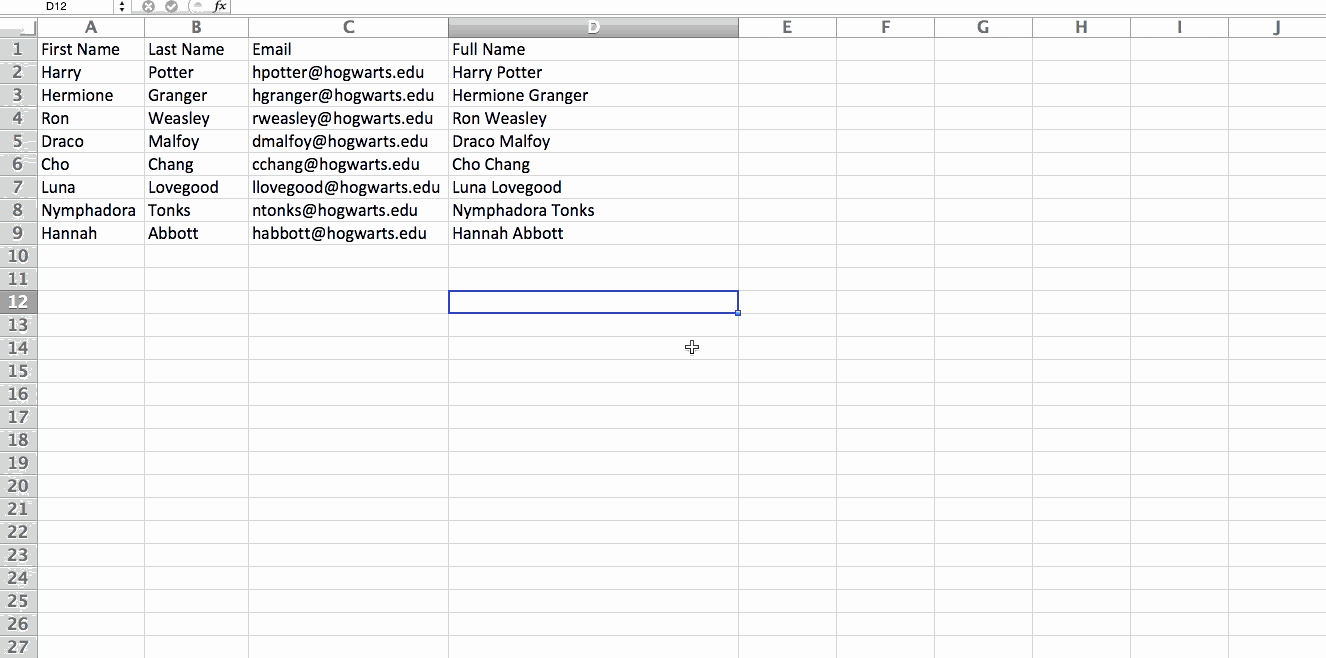 Excel'de sütunların yerini değiştirme