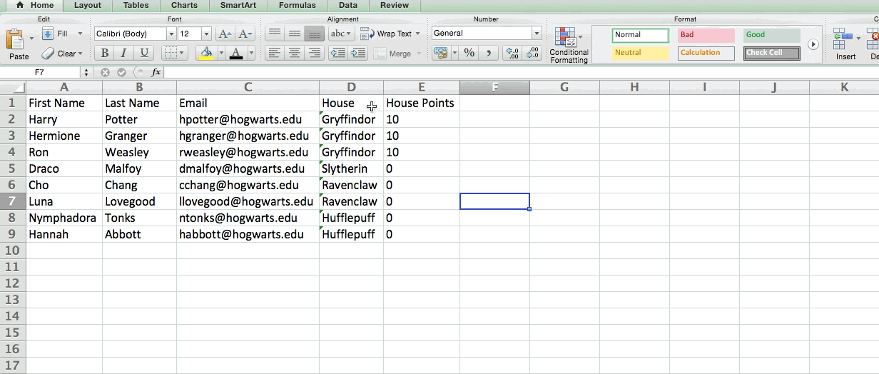 Formattazione condizionale in Excel