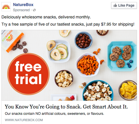 Facebook photo ad by NatureBox
