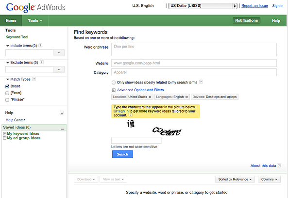 Google-AdWords-Keyword-Tool