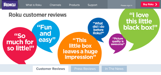 build customer trust with content roku review request example