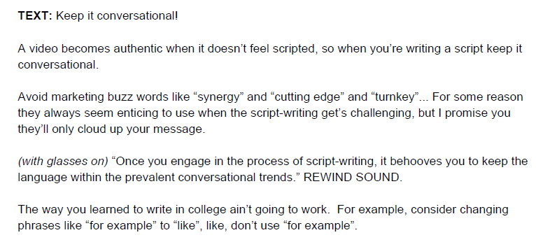 How To Write A Video Script Template Video