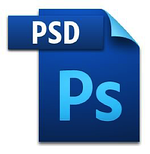 PSD image file icon with Adobe Photoshop logo