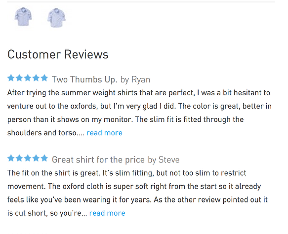 customer review example