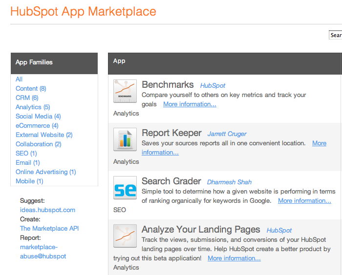 New App Family Categories in the App Marketplace