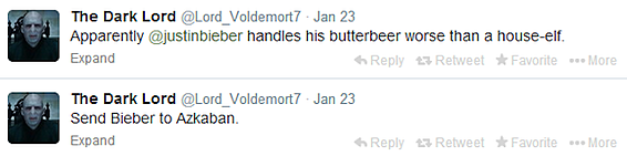 the dark lord voldemort on twitter