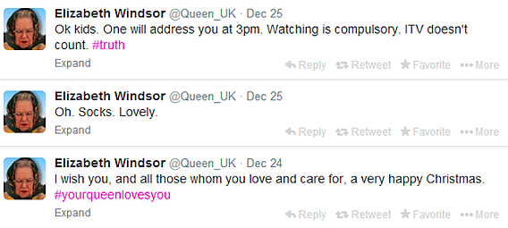 queen elizabeth windsor parody twitter account