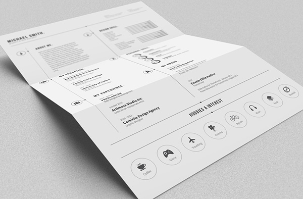 Black and white resume template