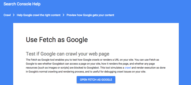 Fetch as Google, one of Google's Webmaster Tools for SEO analysis