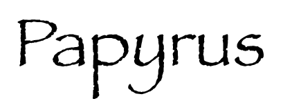 typing comic papyrus font