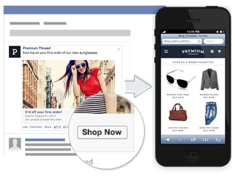Facebook Ad with link to Shop Now