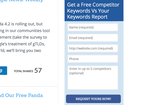 Animated GIF created with Recordit showing how to sign up for a keyword report