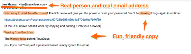 TeuxDeux's password reset email