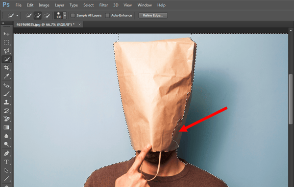 Subtract From Selection option in Photoshop
