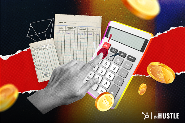 Financial Consulting: A hand interacts with a calculator and financial sheets.