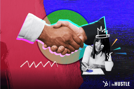 Onboarding checklist: a pair of shaking hands and a woman signing documents.