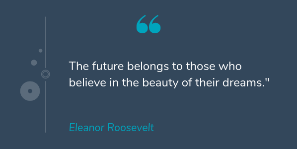 Eleanor Roosevelt famous quote of all time that says the future belongs to those who believe in the beauty of their dreams