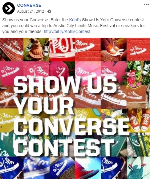 Converse's product demonstration contest on Facebook