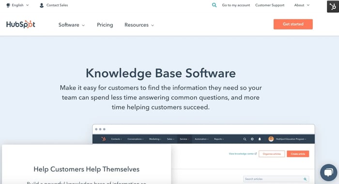 HubSpot Example of Knowledge Base Software CS Technology