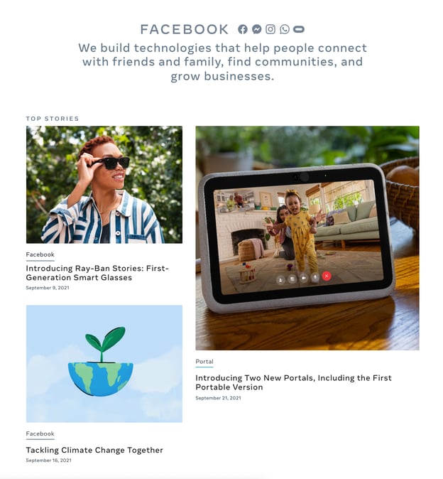 Elements of the Perfect Press Page Design: Facebook