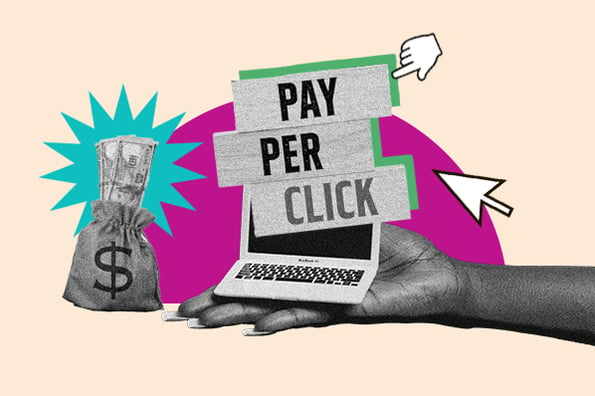 ppc campaign management: image shows a computer that says 'pay per click' on it 
