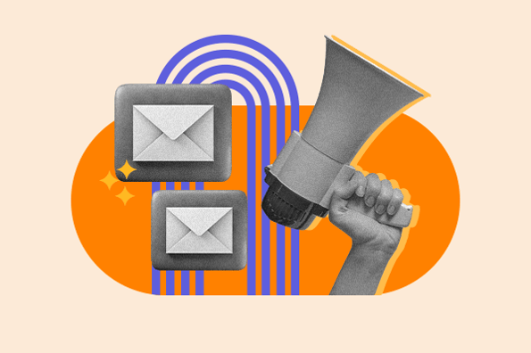 follow up sales email templates: image shows two email envelopes 