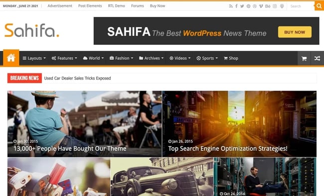 demo page for the amazon affiliate wordpress theme sahifa