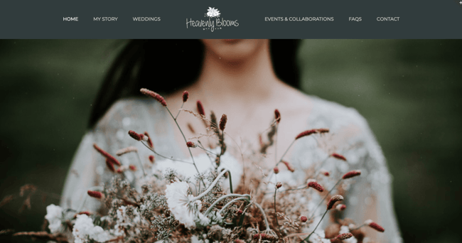 Heavenly Blooms homepage - avada theme example
