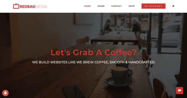 RedBag Media website with parallax scrolling - avada theme example