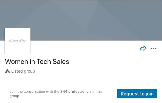 Women in Tech Sales LinkedIn Group