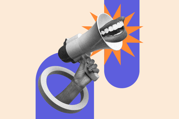 pr tools for media relations represented by a person holding a megaphone