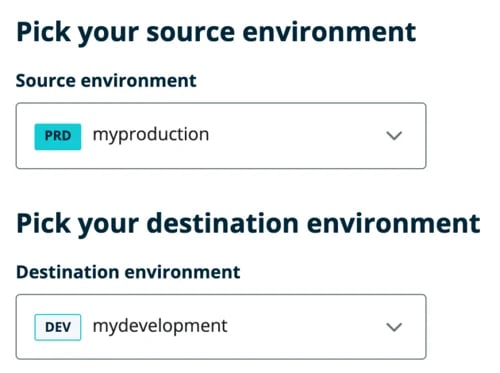 Staging website in WordPress CMS: WP Engine copy pick source and copy environment destination