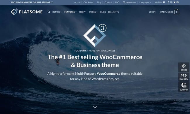 product page for the premium wordpress theme flatsome