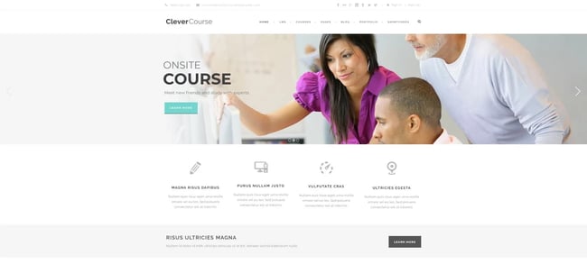 online course wordpress themes: clever course 