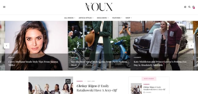 demo of the wordpress theme for adsense the voux