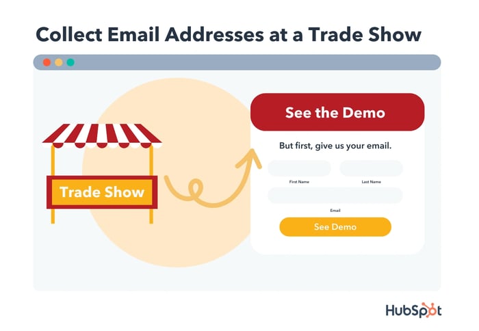 mailing list sign up tip: collect email addresses at a tradeshow